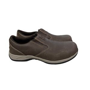 EUC Red Wing Comfortpro Safety Steel Toe Shoes Womens 9 D Brown Slip On 2308